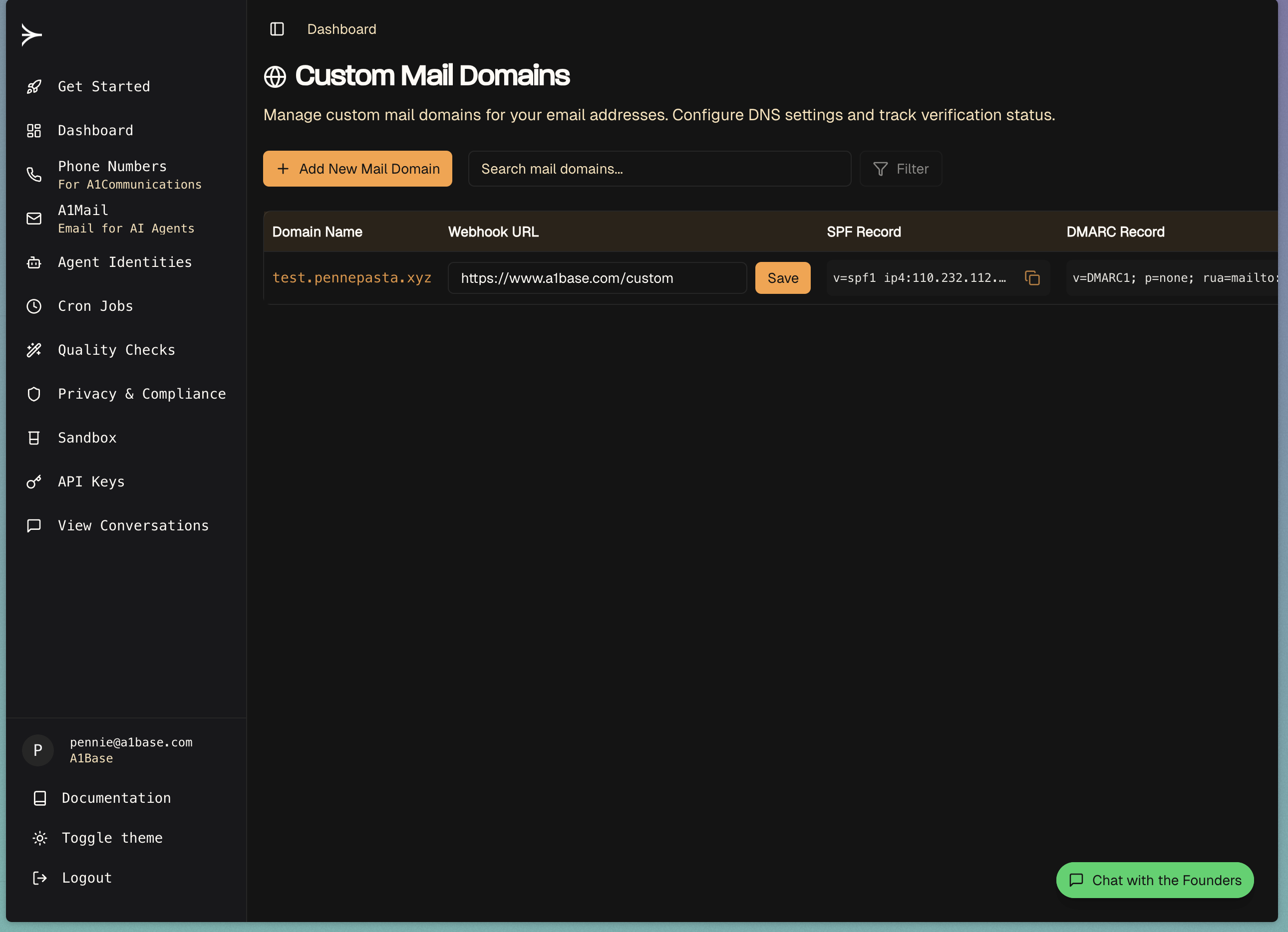 Custom Domain Webhook